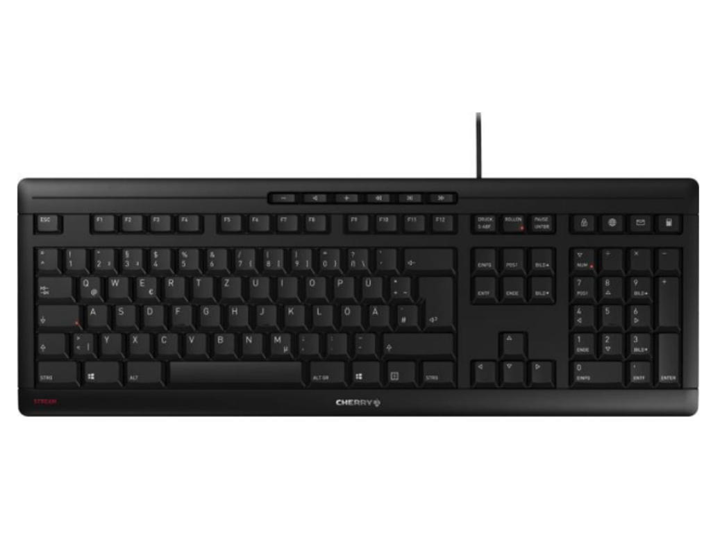 CHERRY STREAM tastatur Kontor USB QWERTZ Tysk Sort