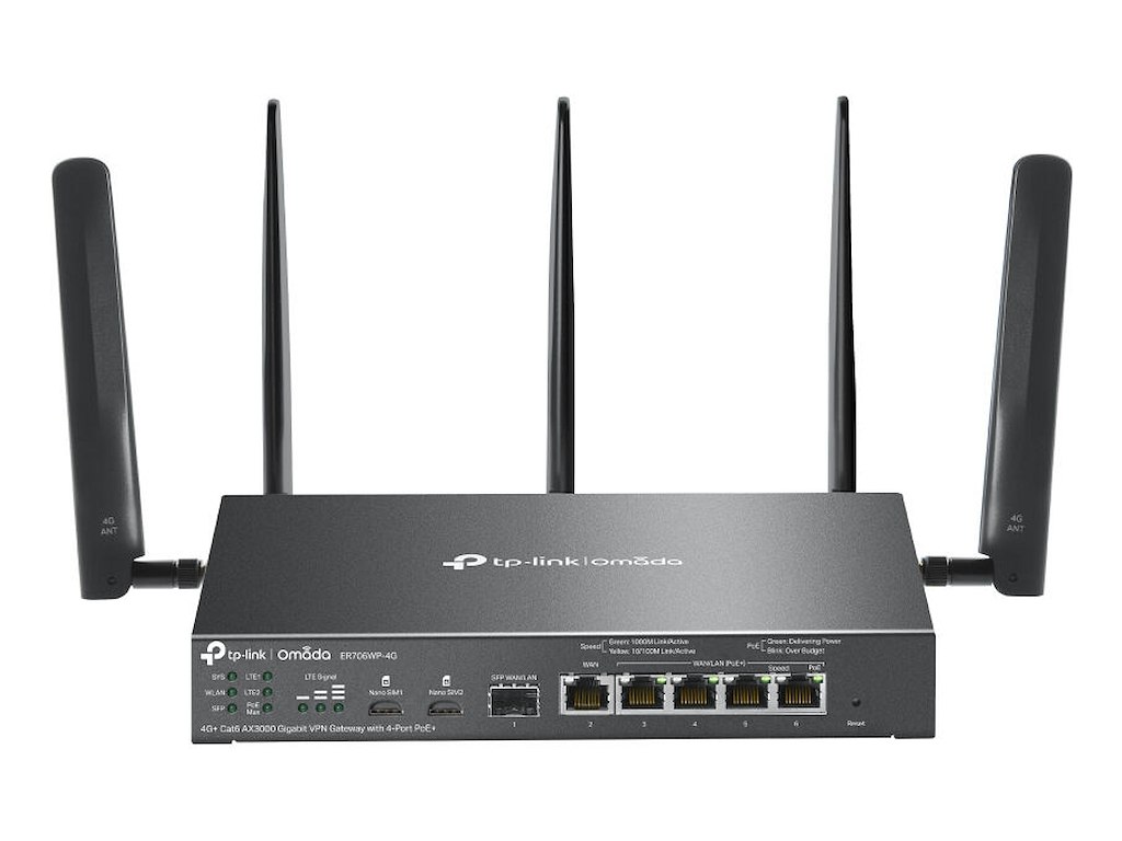 TP-Link ER706WP-4G trådløs router Gigabit Ethernet Dual-band (2,4 GHz / 5 GHz) Sort