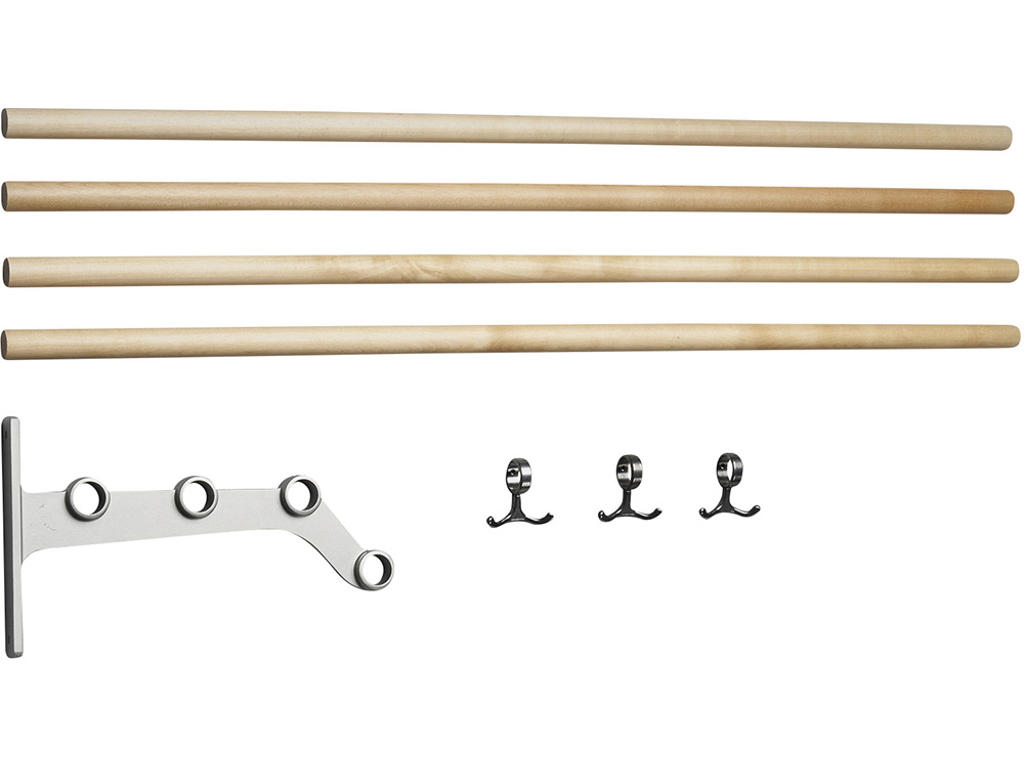 Hattehylde tillægsdel tilpasset længde, Nostalgi, Modelnr 291, Birk/alu, Essem Design DK