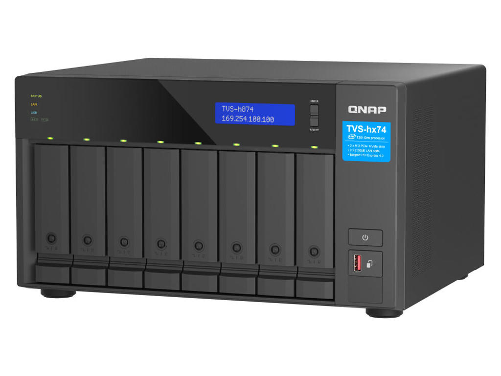 QNAP TVS-H874T-I7-32G NAS & lagringsserver Tower Intel® Core™ i7 32 GB DDR4 0 TB QNAP QTS Sort