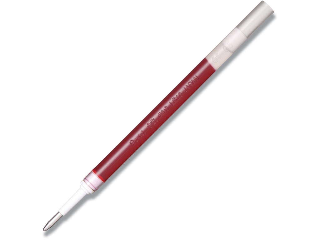 Rollerball gelpen refill, 1 mm, 0.5 mm, Rød, Pentel EnerGel LR10-BX