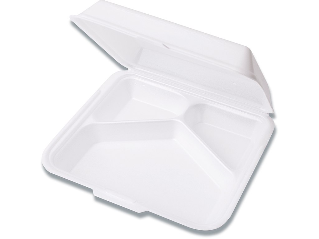 Skumbakke hvid 3-rums m/låg 240x215x70mm 300stk/ka