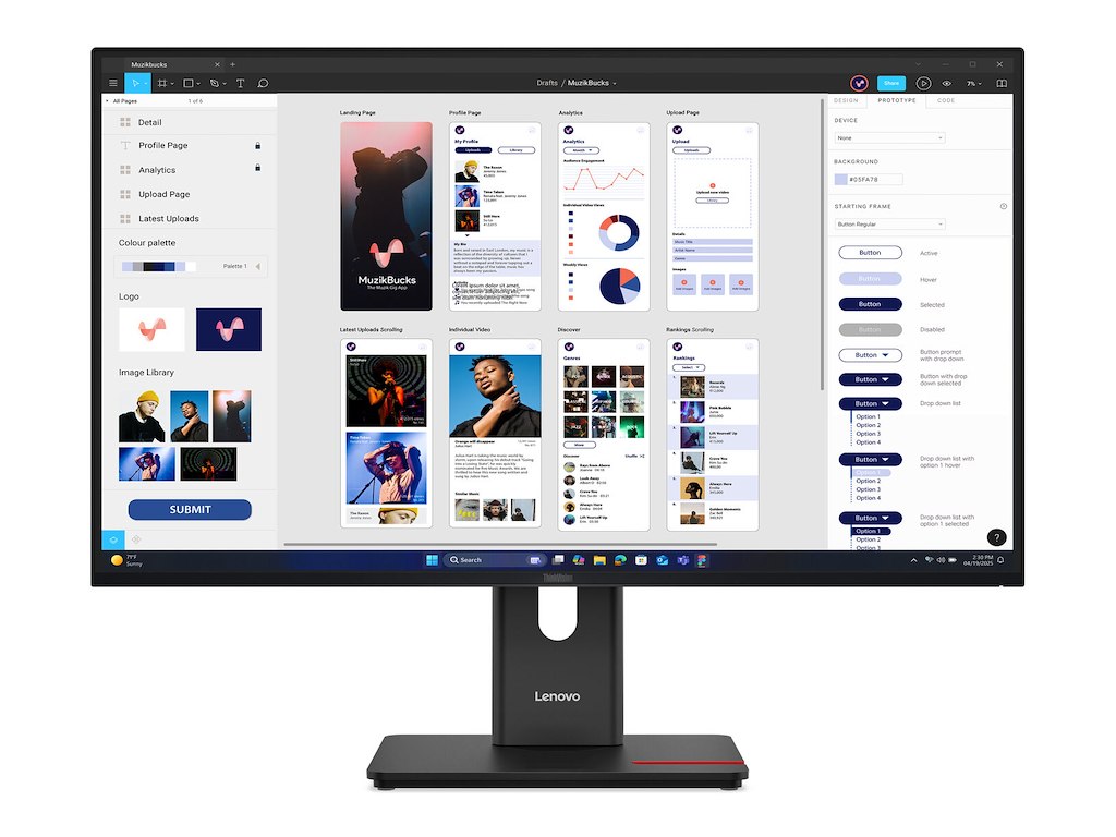 Lenovo ThinkVision T32UD-40 computerskærm 80 cm (31.5") 3840 x 2160 pixel 4K Ultra HD LED Sort