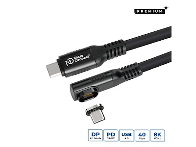 Microconnect MC-LS-USB4CC0.15-A USB-kabel USB4 Gen 3x2 0,15 m USB C Sort