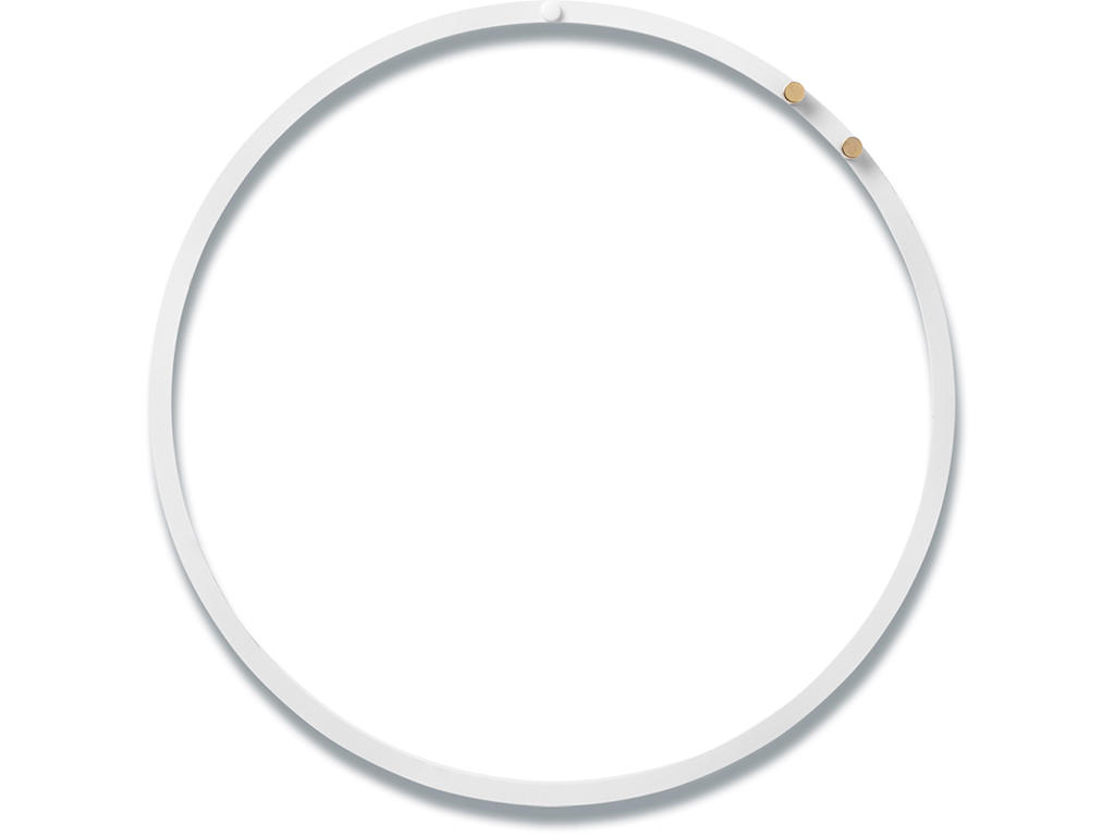 Naga Cirkel tavle-Dekorationsring, Magnetisk, Hvid metal, Ø 35 cm