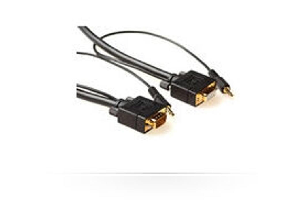 Microconnect MONGH5BMJ videokabel adapter 5 m VGA (D-Sub) + 3.5mm Sort