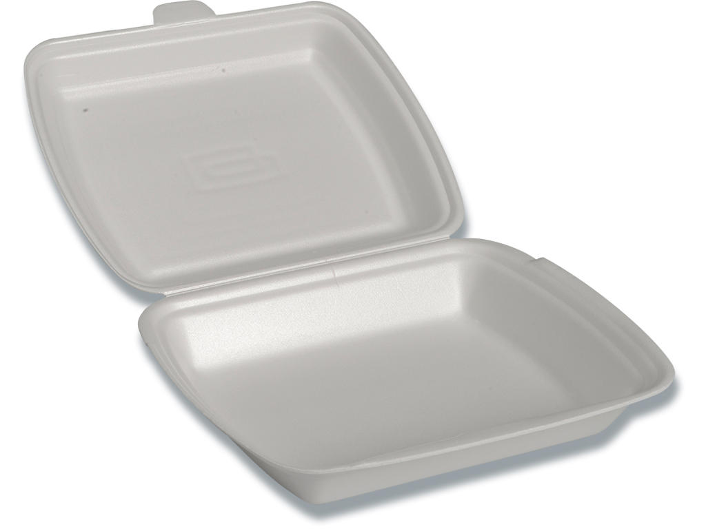 Termoboks, 1-rums, 700 ml, 24x20x7cm, Hvid, XPS, Med hængslet låg, 250 stk, Abena Gastro