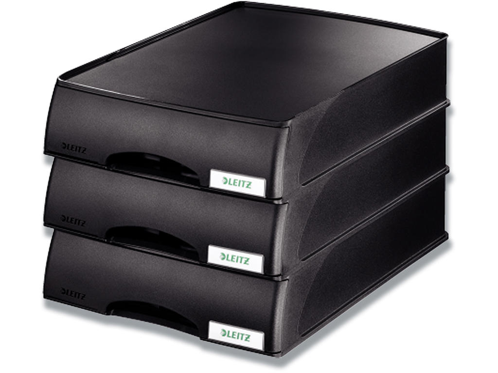Brevbakke, Sort, A4+, Skuffeenhed, Leitz Plus Skuffe