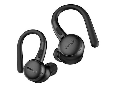 Belkin SoundForm ActiveFit Headset Kabel & trådløs Ørekrog Opkald/musik USB Type-C Bluetooth Sort