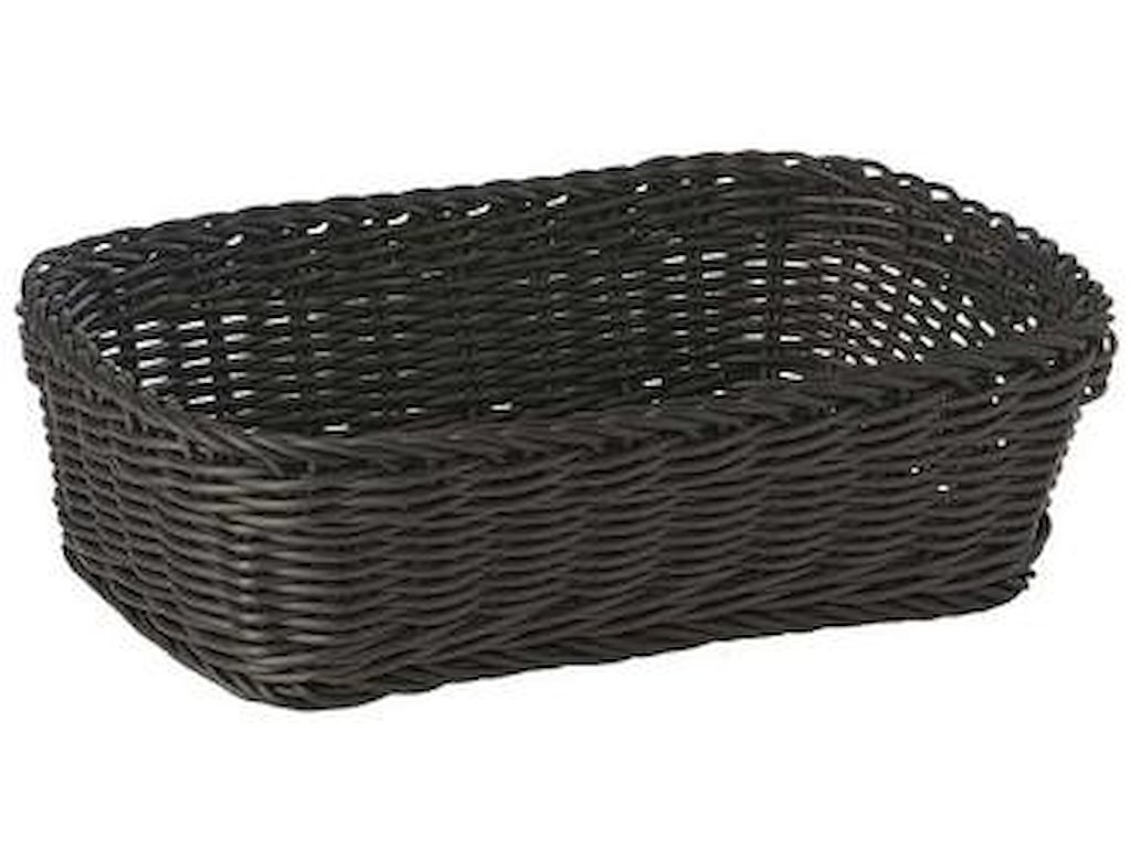 Brødkurv, Kraftig PP flet, Sort, 31x21x9 cm