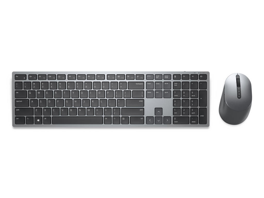 DELL KM7321W tastatur Mus inkluderet Kontor RF trådløs + Bluetooth QWERTY Russisk Grå, Titanium