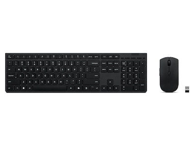 Lenovo 4X31R64351 tastatur Mus inkluderet Kontor RF trådløs + Bluetooth US engelsk Sort