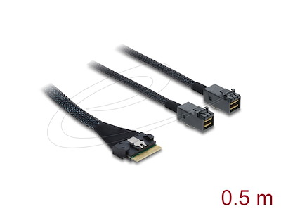 DeLOCK 82156 Serial Attached SCSI (SAS)-kabel 0,5 m 16 Gbit/sek. Sort