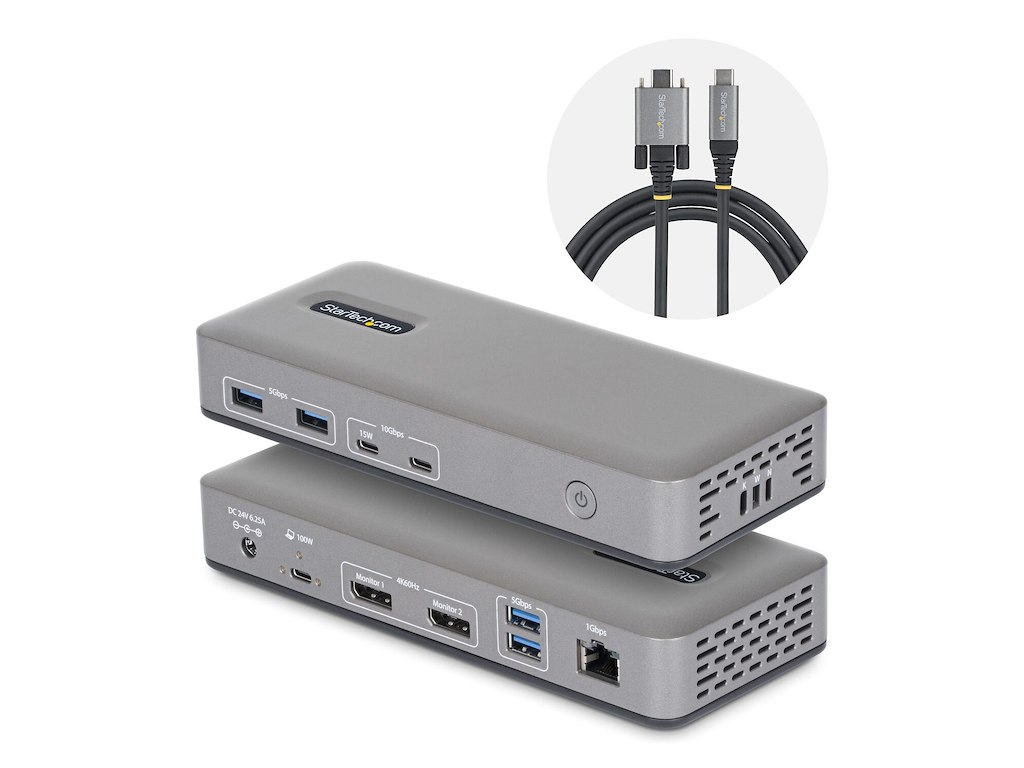 StarTech.com 201UE-USBC-DOCK dockingstation Ledningsført USB 3.2 Gen 2 (3.1 Gen 2) Type-C Grå