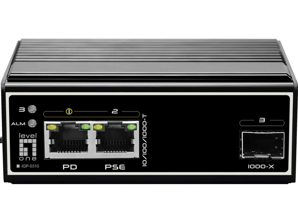 LevelOne IGP-0310 netværksswitch Gigabit Ethernet (10/100/1000) Strøm over Ethernet (PoE) Sort