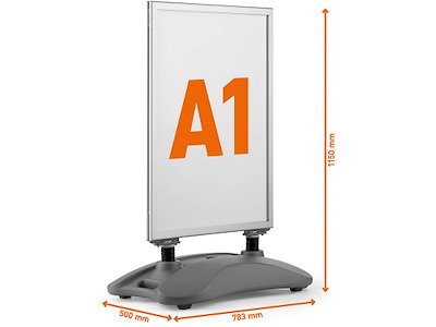 Gadeskilt, A1, Durable OUTDOOR HEAVY BASE