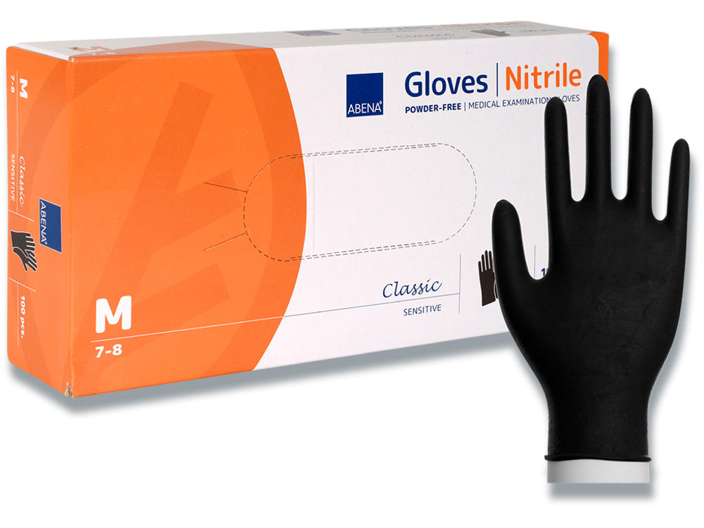 Engangshandsker, Nitril, Medium, 100 handsker, Abena Classic Sensitive 