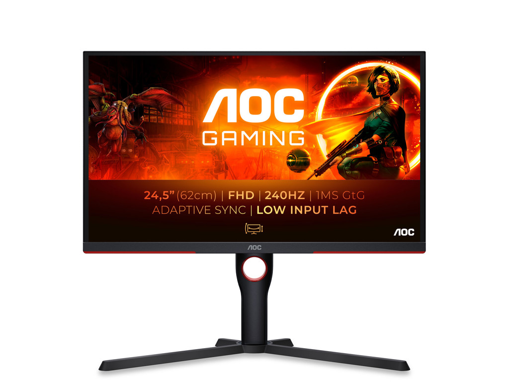 AOC G3 25G3ZM/BK computerskærm 62,2 cm (24.5") 1920 x 1080 pixel Fuld HD Sort, Rød