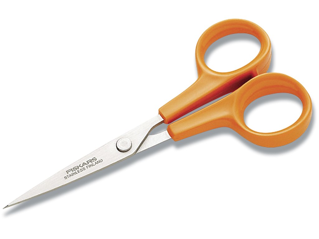 Saks, Sysaks, Ligehåndet, 13 cm, Orange, Fiskars Classic 9881