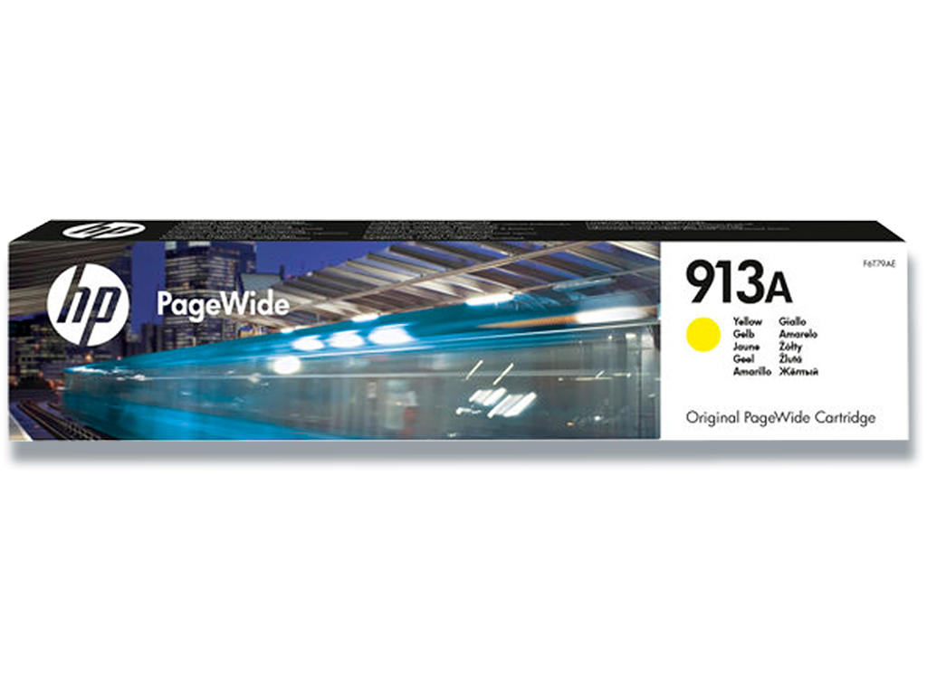 Blækpatron, 1 stk, 3.000 sider, Yellow-gul, HP 913A