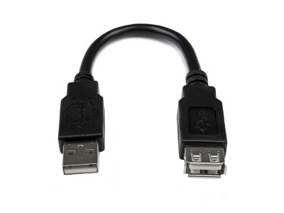 StarTech.com USBEXTAA6IN USB-kabel USB 2.0 0,152 m USB A 0,48 Gbit/sek. Sort
