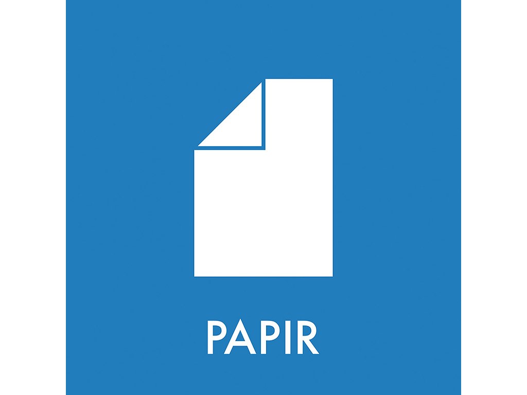 Affaldspiktogram, 12x12 cm, Klistermærke, Papir