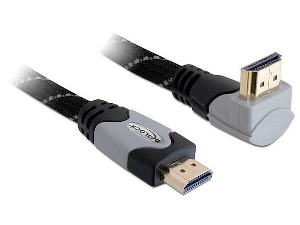 DeLOCK 2m High Speed HDMI 1.4 HDMI-kabel HDMI Type A (Standard) Sort, Grå