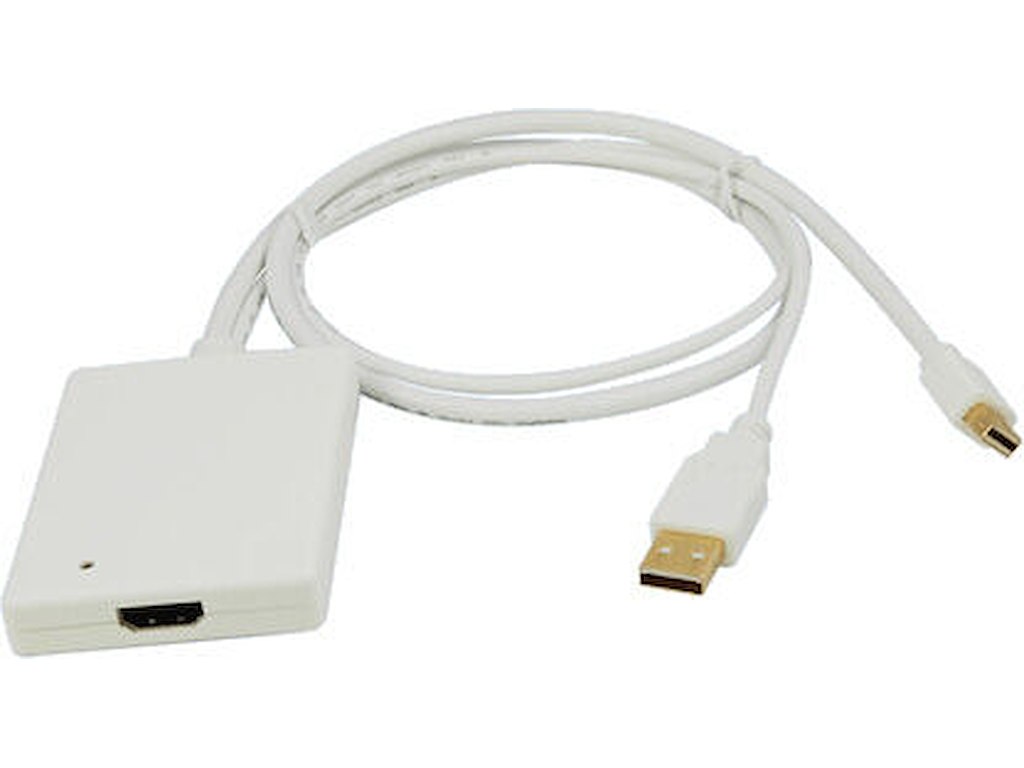 LogiLink Adapter Mini DisplayPort + USB Audio to HDMI 0,6 m Hvid