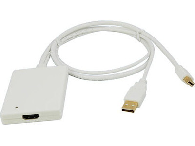 LogiLink Adapter Mini DisplayPort + USB Audio to HDMI 0,6 m Hvid