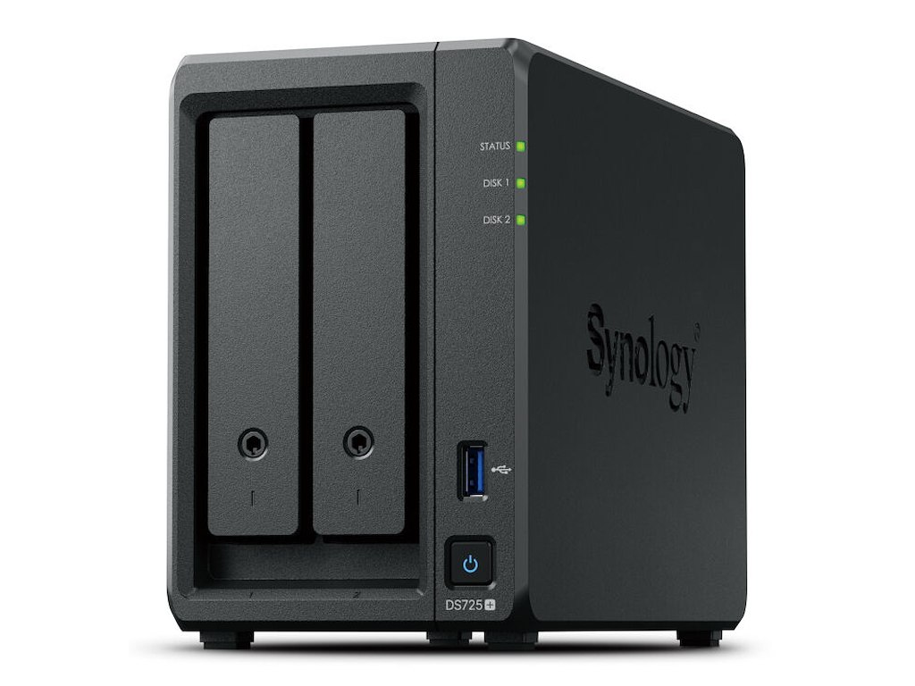 Synology DiskStation DS725+ NAS & lagringsserver Ryzen Embedded R1600 4 GB DDR4 0 TB Sort