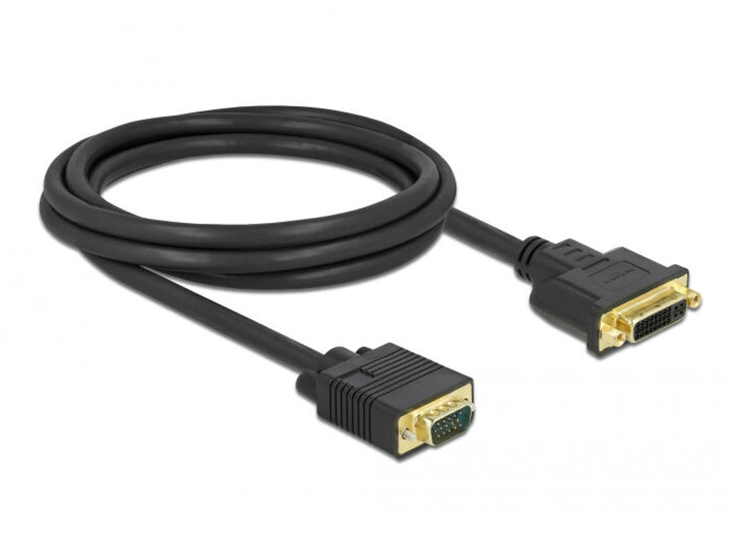 DeLOCK 86757 videokabel adapter 2 m DVI-A VGA (D-Sub) Sort