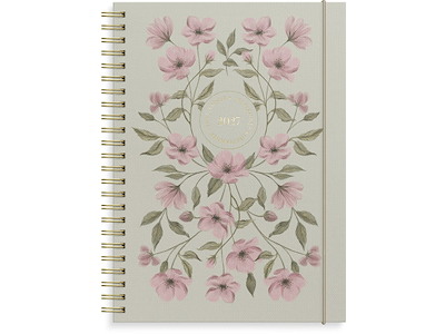 Kalender, 2027, Life Planner, Essentials, 1 uge pr. opslag, Beige og blomster, Mayland