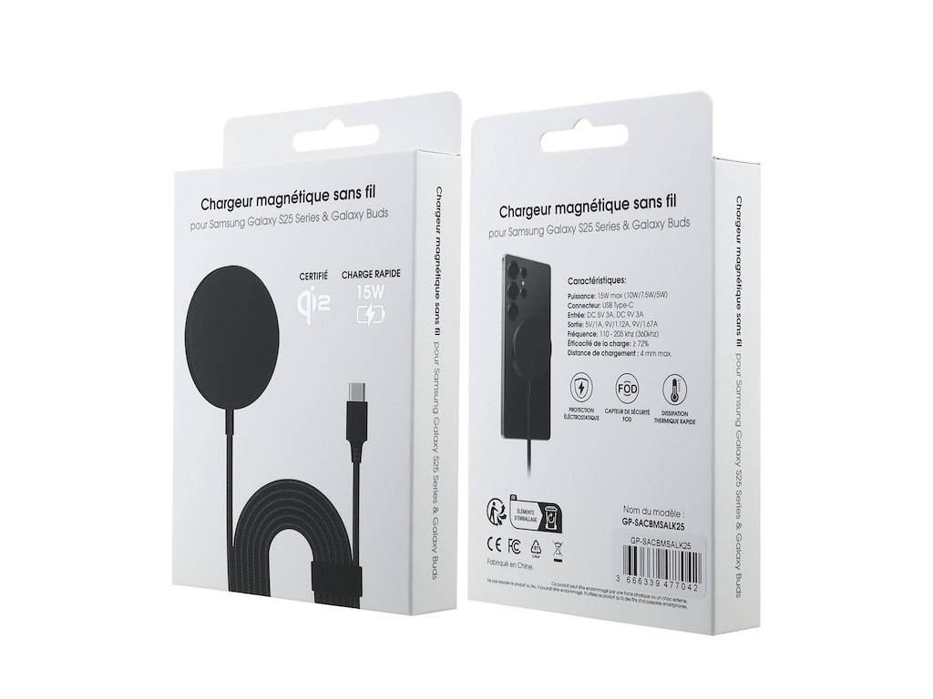 Samsung GP-SACBMSALK25 oplader til mobil enhed Headset, Smartphone Sort USB Trådløs opladning Hurtig opladning Indendørs