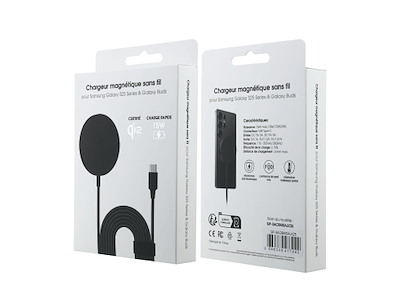 Samsung GP-SACBMSALK25 oplader til mobil enhed Headset, Smartphone Sort USB Trådløs opladning Hurtig opladning Indendørs