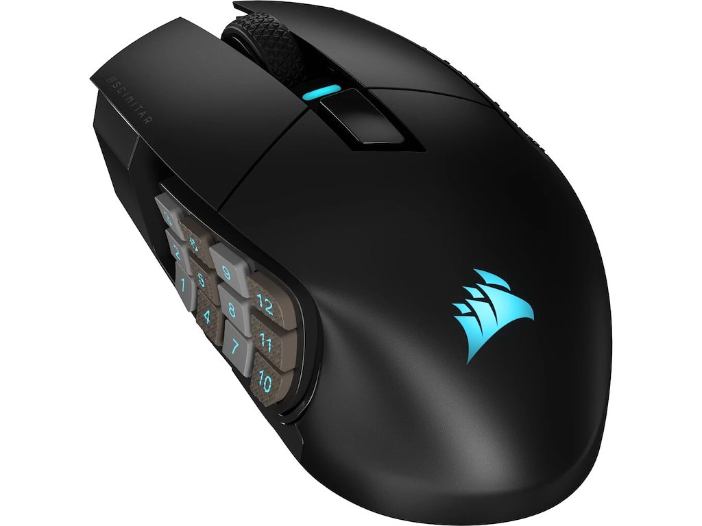 Corsair SCIMITAR ELITE WIRELESS mus Spil Højre hånd RF Wireless + Bluetooth + USB Type-C Optisk 26000 dpi