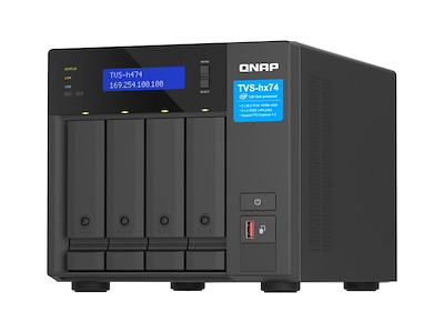 QNAP TVS-H474 NAS Tower Intel® Core™ i3 i3-12100 8 GB DDR4 0 TB QuTS hero Sort