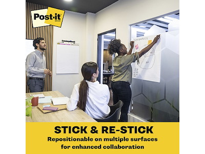 Flipoverpapir, 58.4x50.8 cm, Ulinjeret, 20 ark, 1 blok, Post-it Bordmodel Super Sticky 563