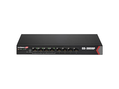 Edimax GS-3008P netværksswitch Administreret Gigabit Ethernet (10/100/1000) Strøm over Ethernet (PoE) Sort