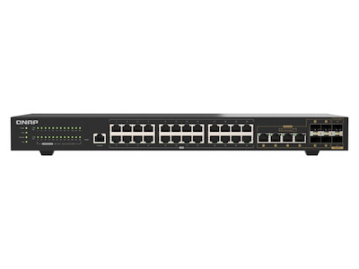QNAP QSW-M2130-4C2S24T netværksswitch Administreret L2 2.5G Ethernet (100/1000/2500) 1U Sort