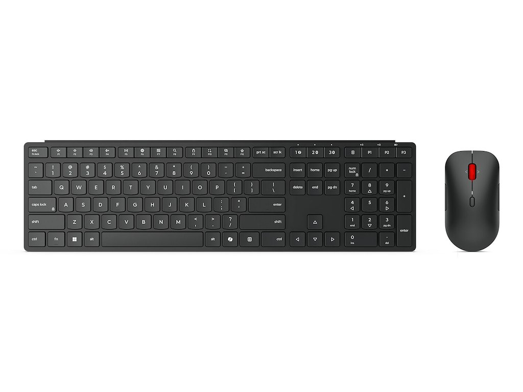 Lenovo 4X31S04814 tastatur Mus inkluderet Kontor RF trådløs + Bluetooth Tysk Sort