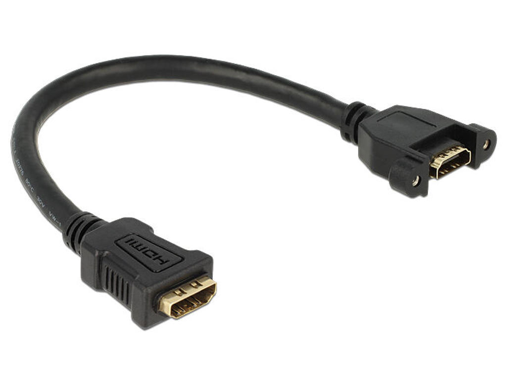 DeLOCK 0.25m 2xHDMI HDMI-kabel 0,25 m HDMI Type A (Standard) Sort