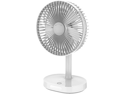 Ventilator til bord, Ø14.5 cm, Genopladelig, Hvid, Platinet