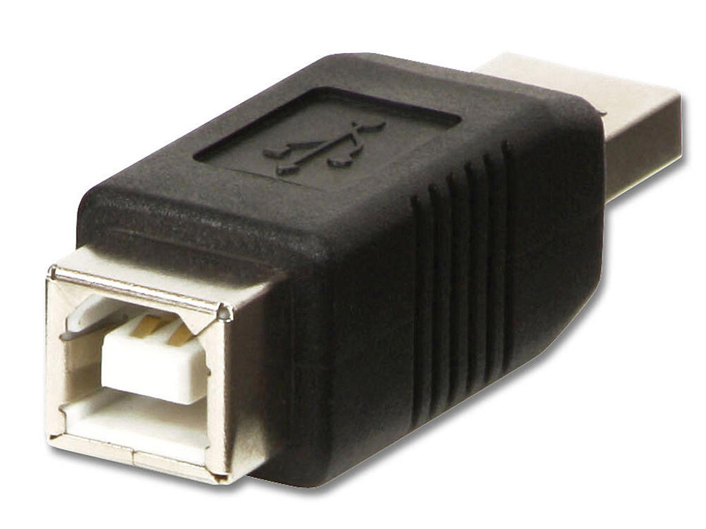 Lindy 71231 kabel kønsskifter USB A USB B Sort