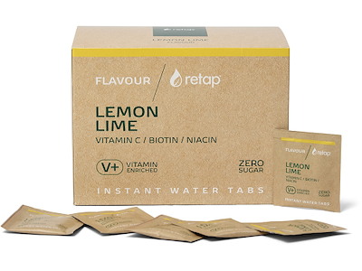 Smagstablet, Til vand, Lemon Lime, 0.4g, 100 stk, Retap