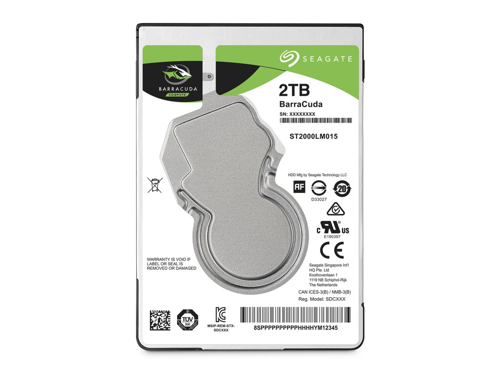 Seagate Barracuda 2.5" harddisk 2 TB 5400 rpm 128 MB 2.5" Serial ATA III