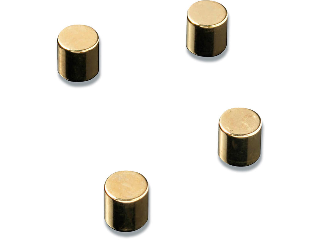 Magneter, Guld, Ø1x1 cm, 4 stk, Naga Super Strong 