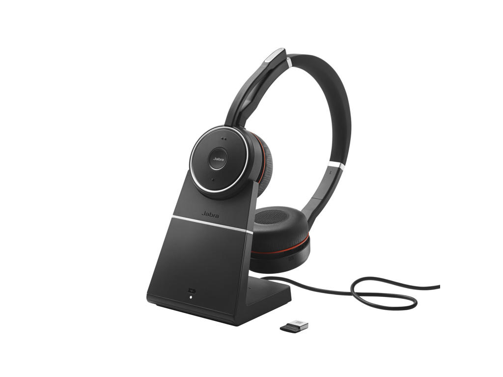 Jabra Evolve 75 SE Headset Kabel & trådløs Opkald/musik Bluetooth Opladningsstativ Sort