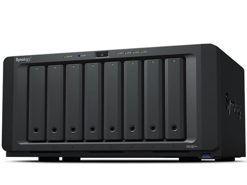 Synology DiskStation DS1821+ NAS & lagringsserver Tower Ryzen Embedded V1500B 4 GB DDR4 0 TB DiskStation Manager Sort