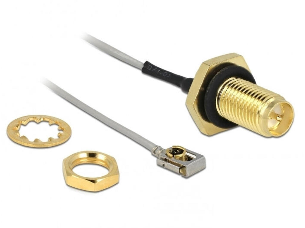 DeLOCK 89926 koaxial kabel Koaksial 0,1 m SMA MHF I LK Sort, Grå