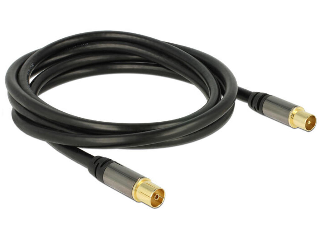 DeLOCK 88923 koaxial kabel RG-6/U 2 m IEC Sort